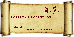 Malitsky Fabiána névjegykártya
